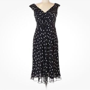 Adrianna Papell Black and White Polka Dot Maxi Dress